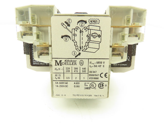 Moeller PKZMO-1 Manual Motor Starter 1A 600VAC 3PH 1/2HP Lot Of 6