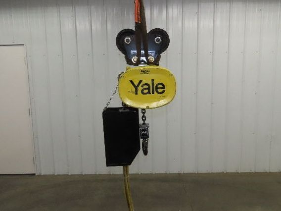 Yale KAL 1 Ton 2000Lb Pneumatic Air Chain Hoist 10' Lift Pendant w/Push Trolley