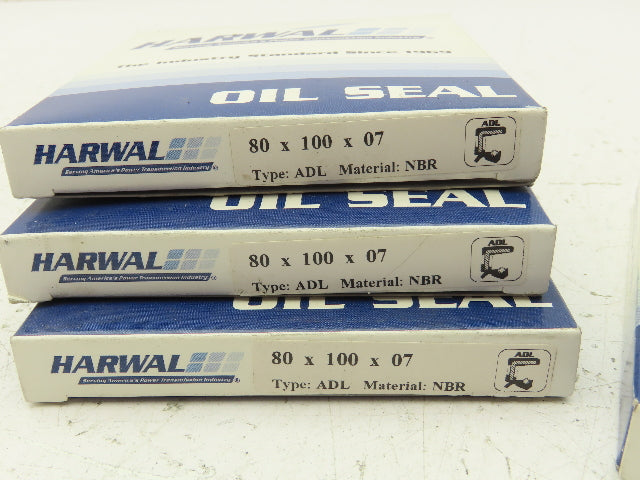 Harwal Oil Seal 80x100x7 ADL NBR Lot of 4