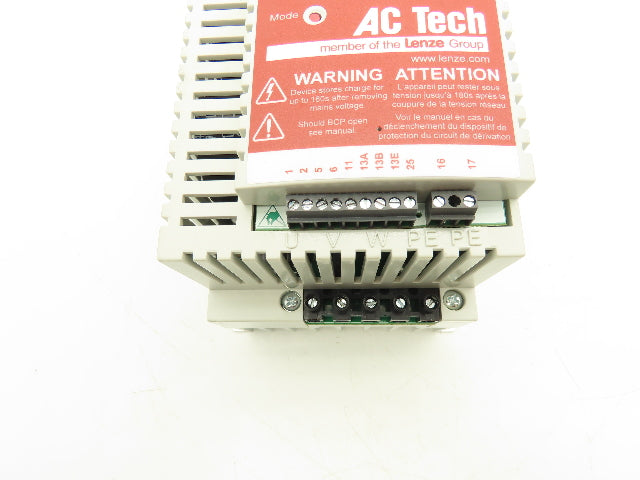 Lenze SM015S AC Tech Variable Speed Drive VFD 1.5Hp 120V 1PH In 240V 3PH Output