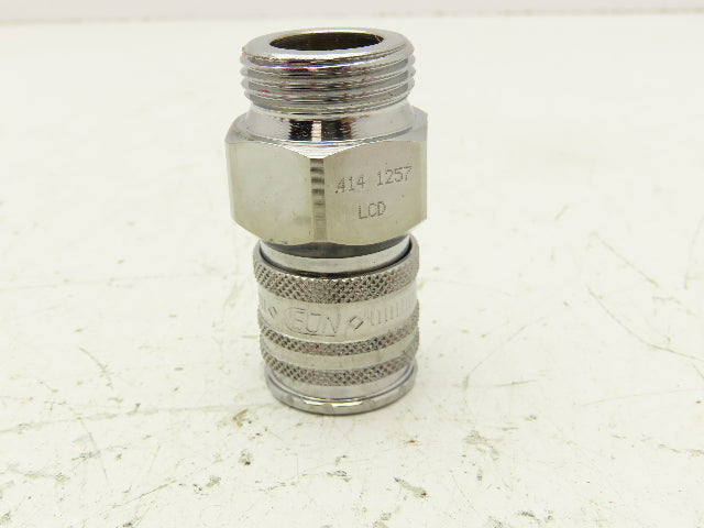 EJN 414 1257 Quick Disconnect Valved Fluid Coupler 3/4" Male Thread Lot of 6