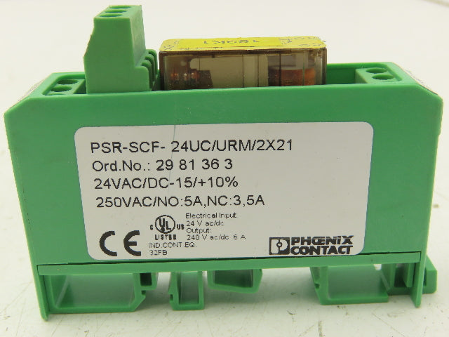 Phoenix Contact PSR-SCF-24UC/URM/2X21 Coupling Relay 24V 250VAC 5A Lot of 3