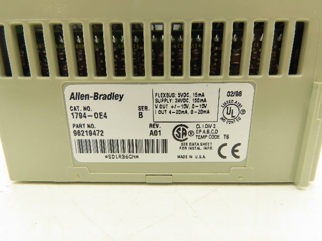 Allen Bradley 1794-OE4 Flex I/O Analog Output Module 1794-TB3 Terminal Block