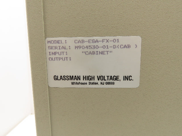 Glassman High Voltage CAB-ESA-FX-01 5-Slot Card Rack PLC Chassis Cabinet