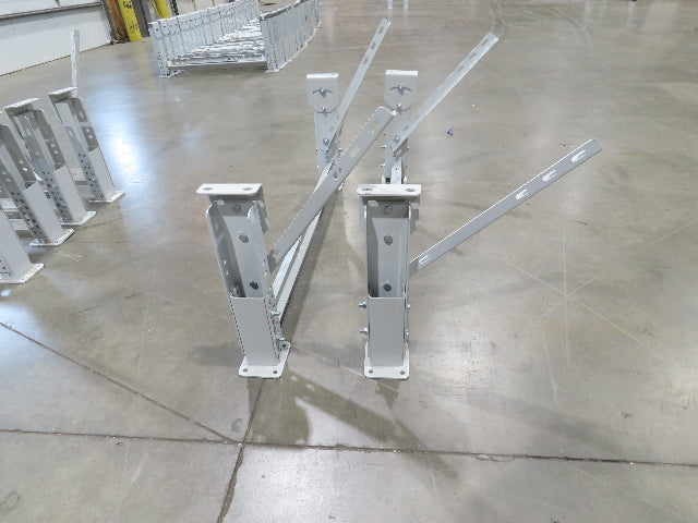 ConveyX Roller Conveyor Leg Support 39.5"W 16-20"H (Fits 42" Frame) Lot of 2