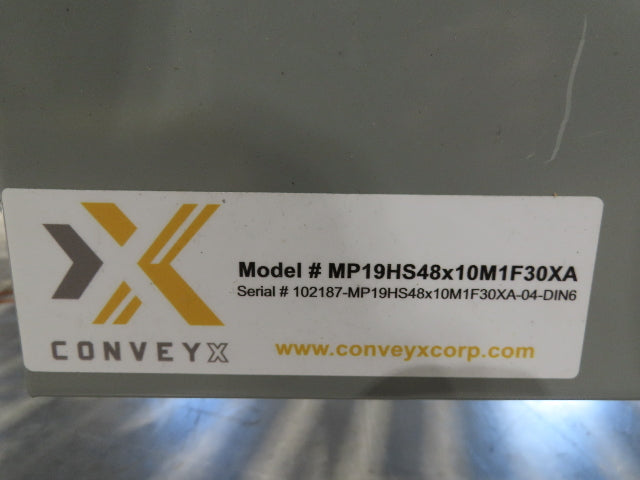 ConveyX 52"x 10' MDR Motorized Roller Conveyor 48"BF Skew Bed Angled Roller 115V