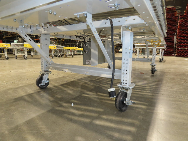 ConveyX 52"x 10' MDR Motorized Roller Conveyor 48"BF Skew Bed Angled Roller 115V
