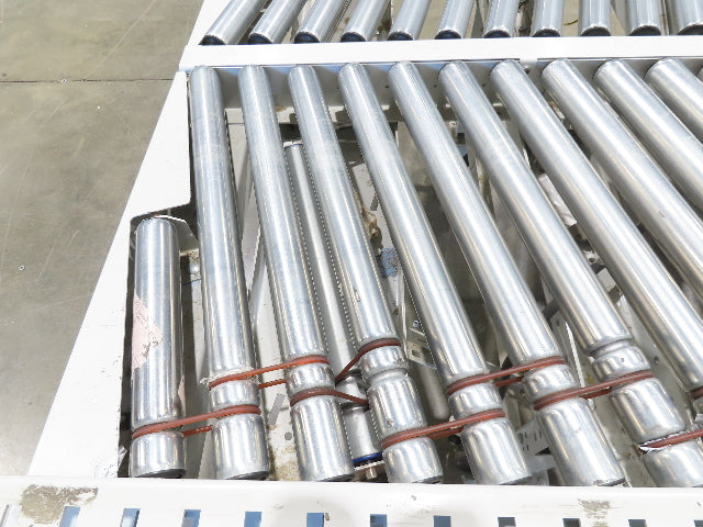 ConveyX 52"x 10' MDR Motorized Roller Conveyor 48"BF Skew Bed Angled Roller 115V