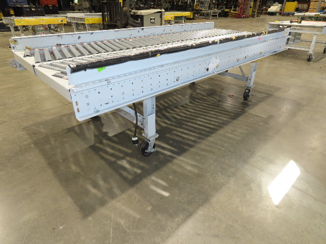 ConveyX 52"x 10' MDR Motorized Roller Conveyor 48"BF Skew Bed Angled Roller 115V