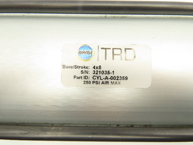 Bimba TRD CYL-A-002359 Pneumatic Air Cylinder 4" Bore 8" Stroke Extended Shaft