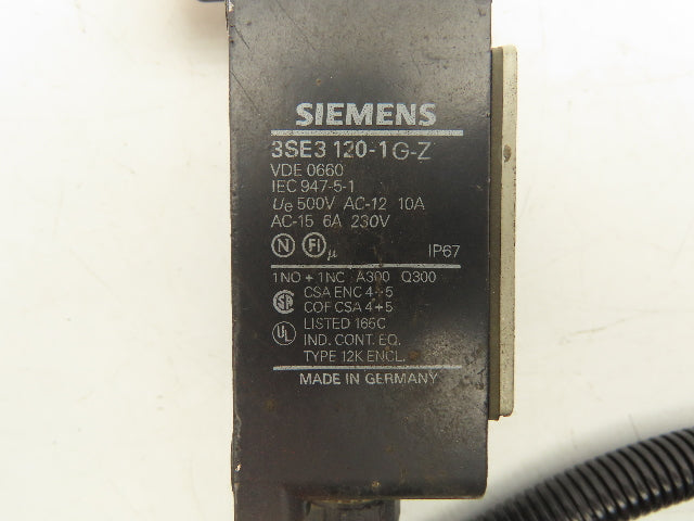 Siemens 3SE3 120-1G-Z Position Limit Switch Roller Lever 230V 6A Lot Of 4
