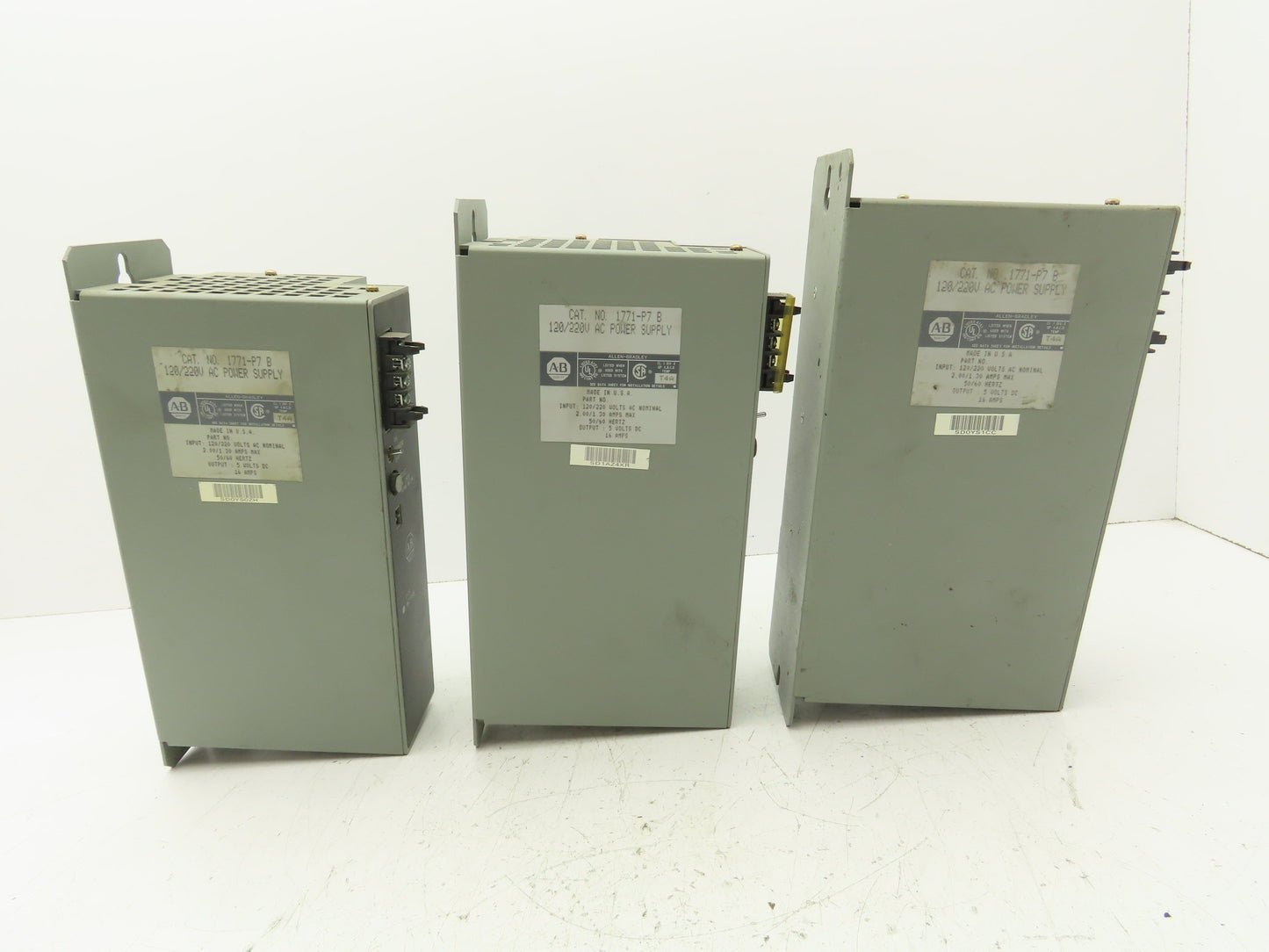 Allen Bradley 1771-P7 120/220 AC Power Supply Series B Lot of 3