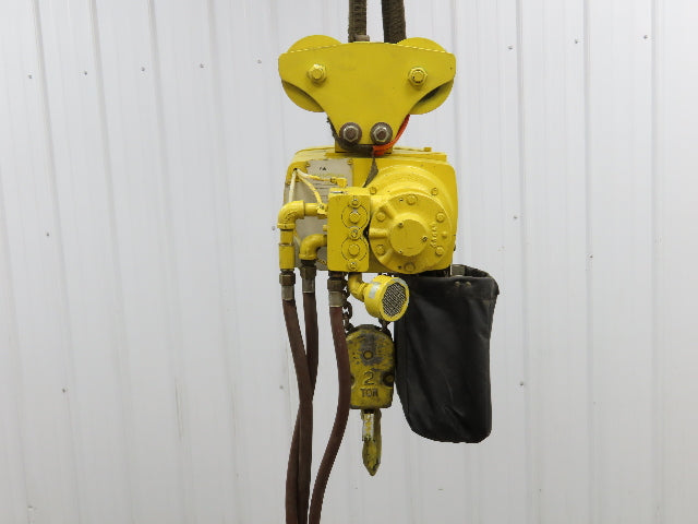 Yale KAL 2 Ton 4000Lb Pneumatic Air Chain Hoist 10' Lift Pendant & Push Trolley