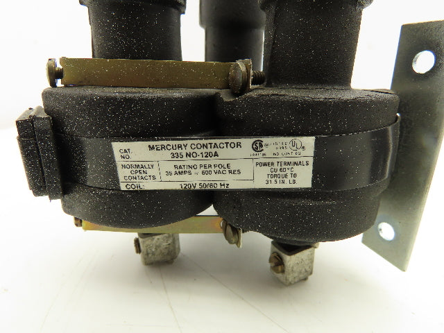 MDI 335NO-120A Mercury Contactor Relay 120VAC Coil 3 Pole Lot Of 2