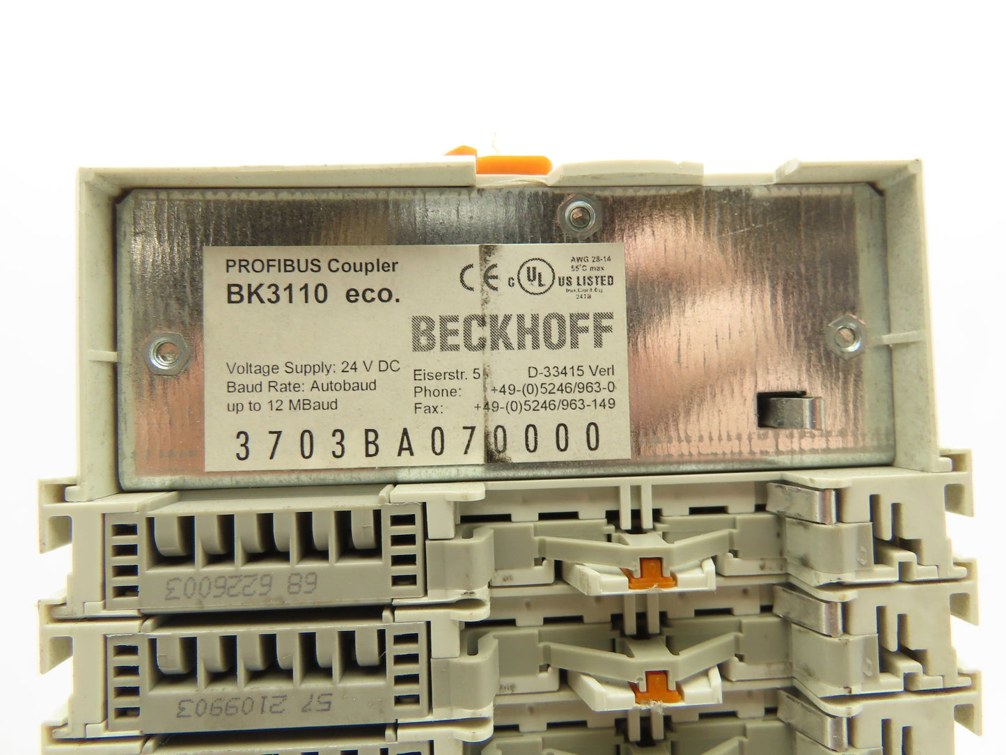 Beckhoff BK3110 Profibus DP Coupler 24VDC Input /Output End Terminals 24VDC