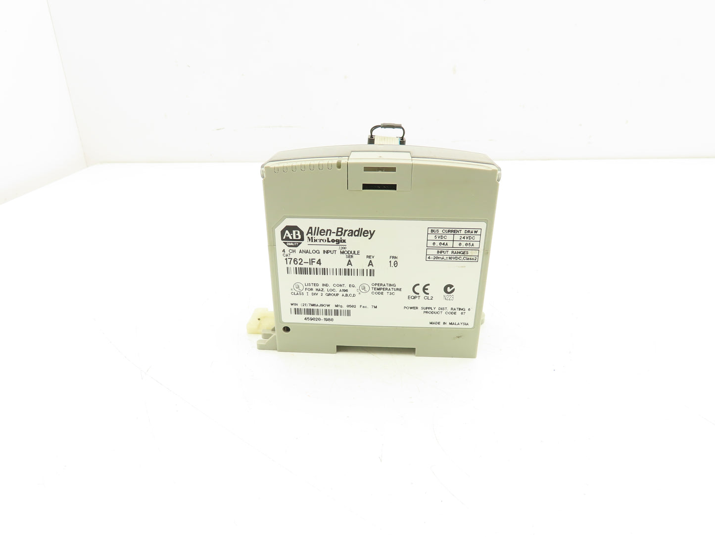 Allen Bradley 1762-IF4 MicroLogix Analog Input Module 24V Ser A Rev A