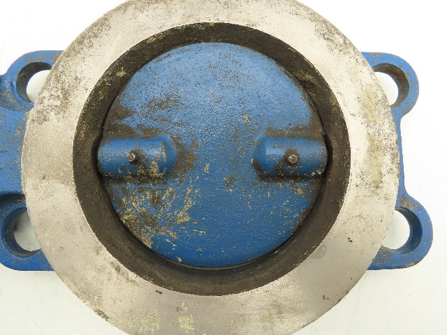 5" Wafer Style Butterfly Valve Cast Iron Disc Metal Seat No Handle