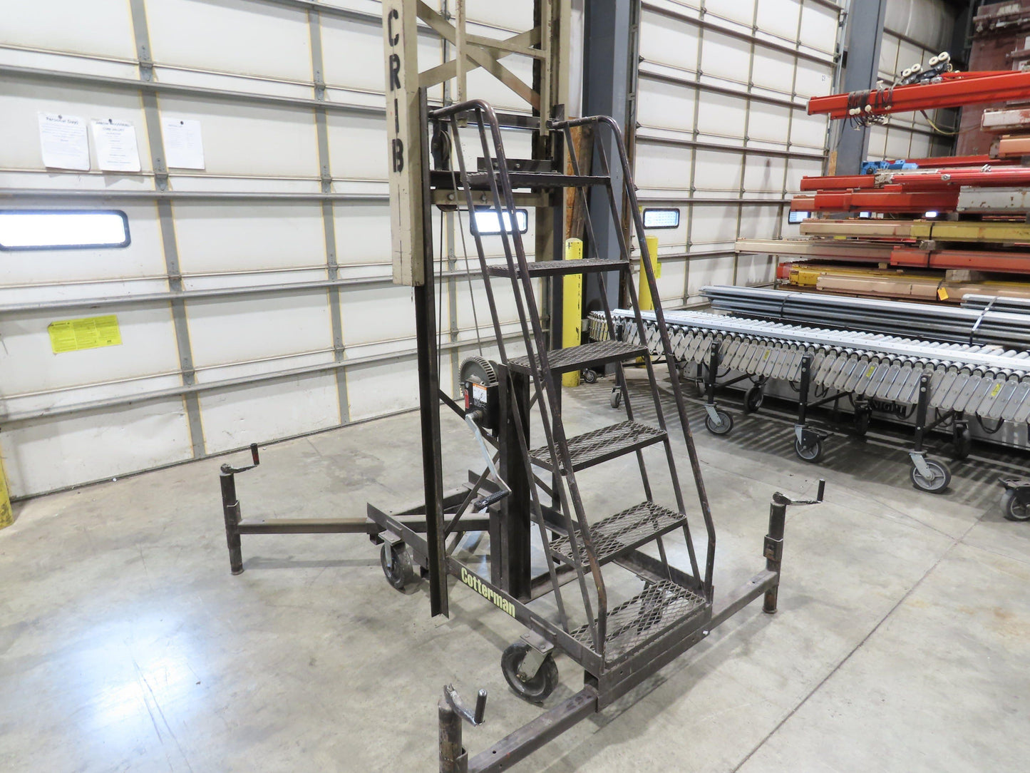 Cotterman Maxi Lift 15' Manual Man Lift Elevating Work Platform Ladder 300 Lb