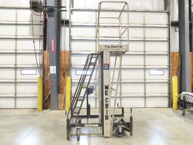 Cotterman Maxi Lift 15' Manual Man Lift Elevating Work Platform Ladder 300 Lb