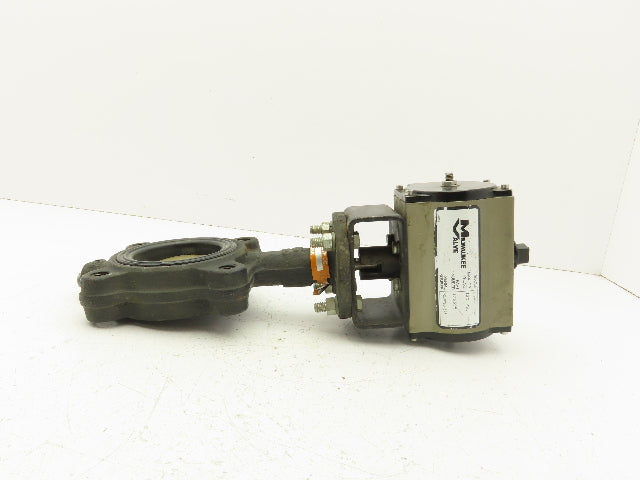 Milwaukee CL223E 3" Butterfly Valve 4-Lug w/Pneumatic Actuator RPB450