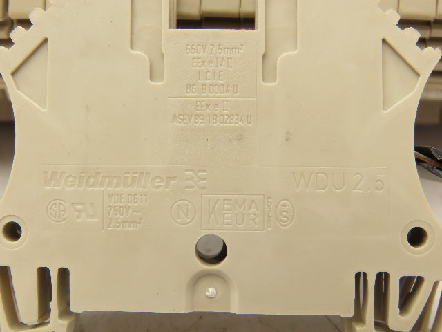 Weidmuller Terminal Block DIN Rail 1 Meter Lot of 110+