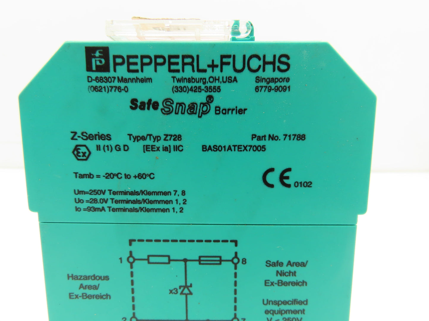 Pepperl+Fuchs Z728 Safe Snap Zener Barrier 28VDC 93mA 1 Channel Lot Of 5