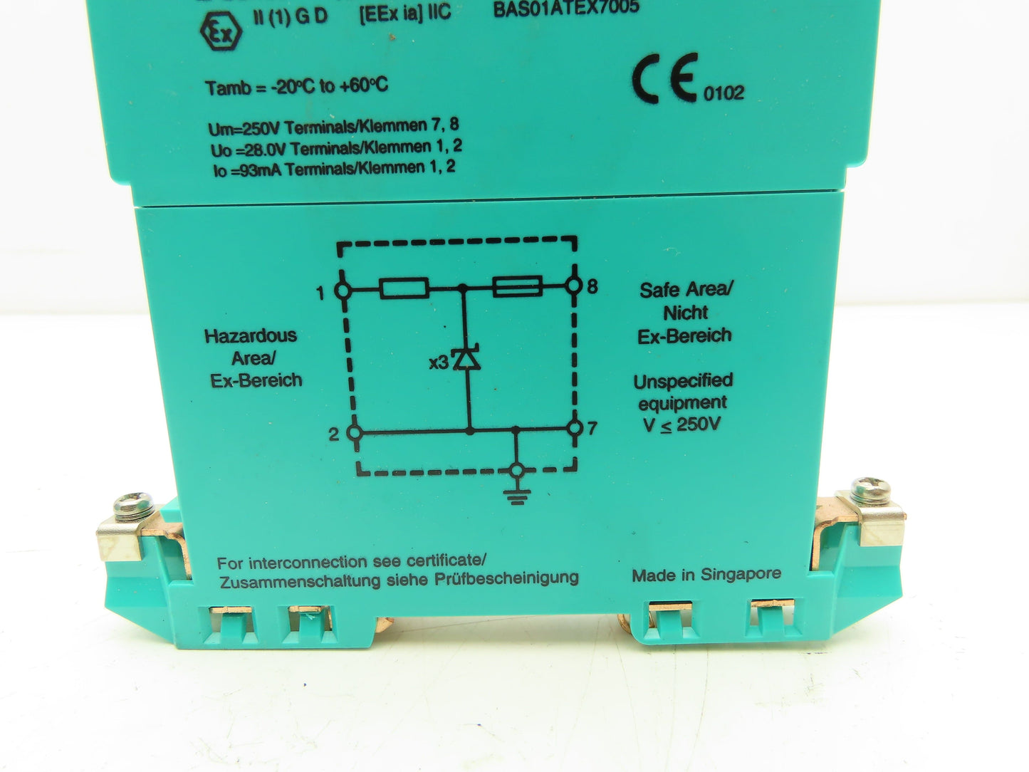 Pepperl+Fuchs Z728 Safe Snap Zener Barrier 28VDC 93mA 1 Channel Lot Of 5