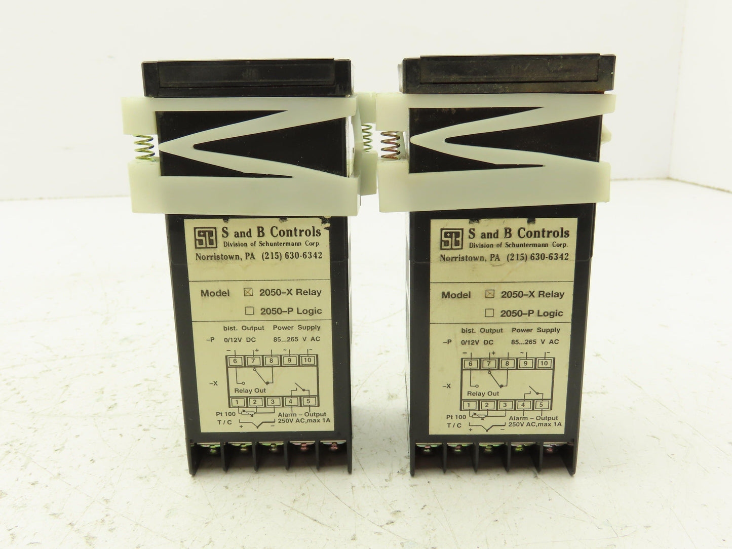 S and B Controls 2050-X Digital Temperature Meter Panel Lot of 2