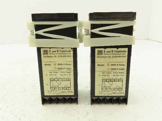 S and B Controls 2050-X Digital Temperature Meter Panel Lot of 2
