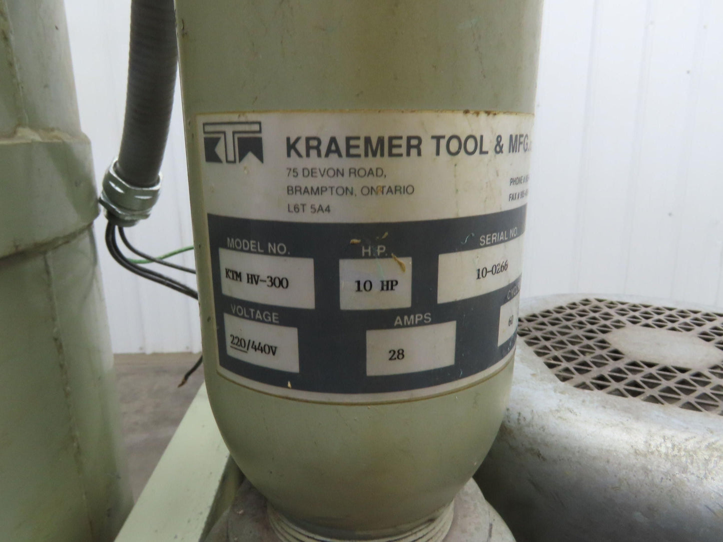 Kraemer KTM HV-300 Dust Collector High Vacuum 10Hp 230/460V 100" Vacuum