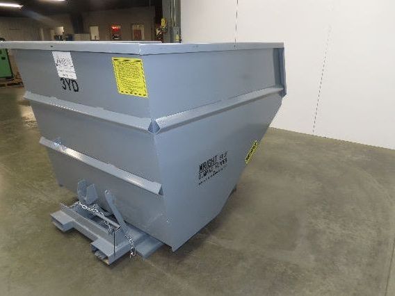 Wright 3 YD Self Dumping Hopper Bump Dump 4000lbs Trash Recycling 10 Gauge Bin