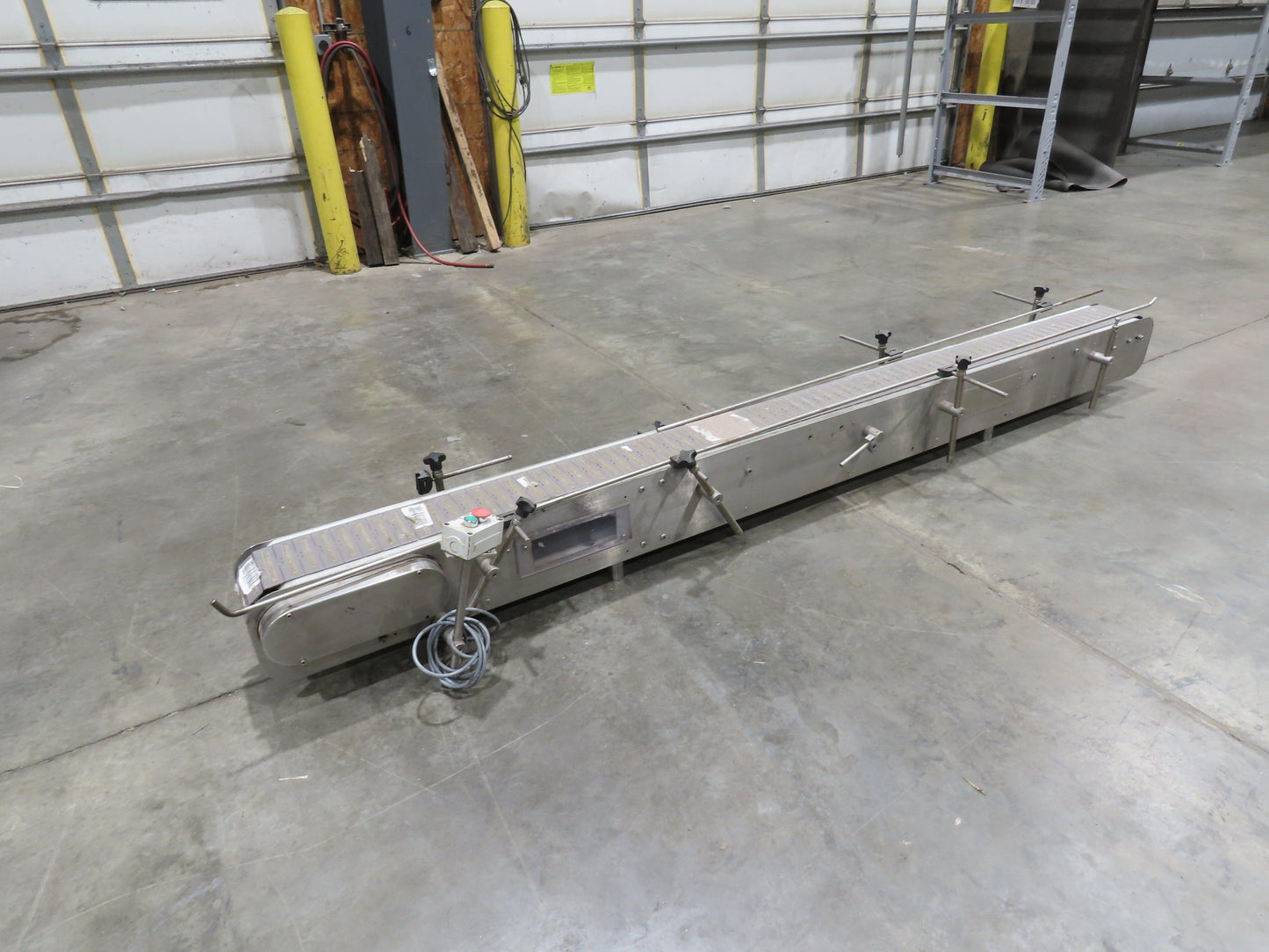 6"x 9' 10" Tabletop Belt Stainless Bottle Conveyor End Drive DC Stepper Motor