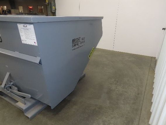 Wright 20055-GRY 2 YD Self Dumping Hopper 4000lbs Trash Recycling 10 Gauge Bin