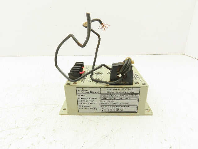 TimeMark 2734 Current Sensitive Relay See Pictures 2-20A 0.2-2.5 Sec Trip Delay
