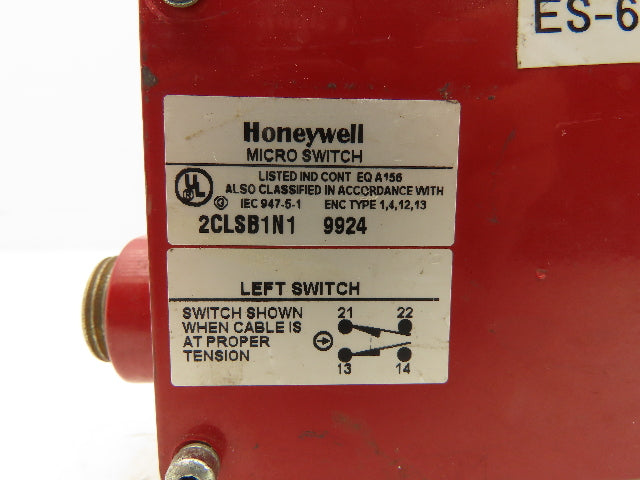 Honeywell 2CLSB1N1 Cable Pull Micro Switch IP 67 250VAC 2NC/2NO