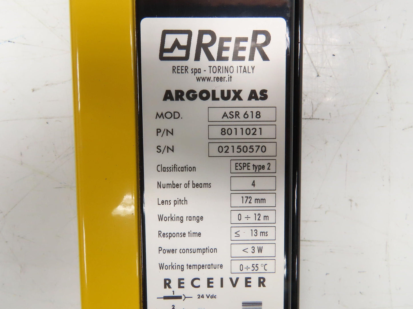 ReeR ASR618 ASE618 Safety Light Curtain Emitter & Receiver Set 172mm