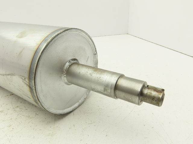 Belt Conveyor Steel Drive/Tail Pulley 5.4" Dia 23-7/8"W Welded Shaft