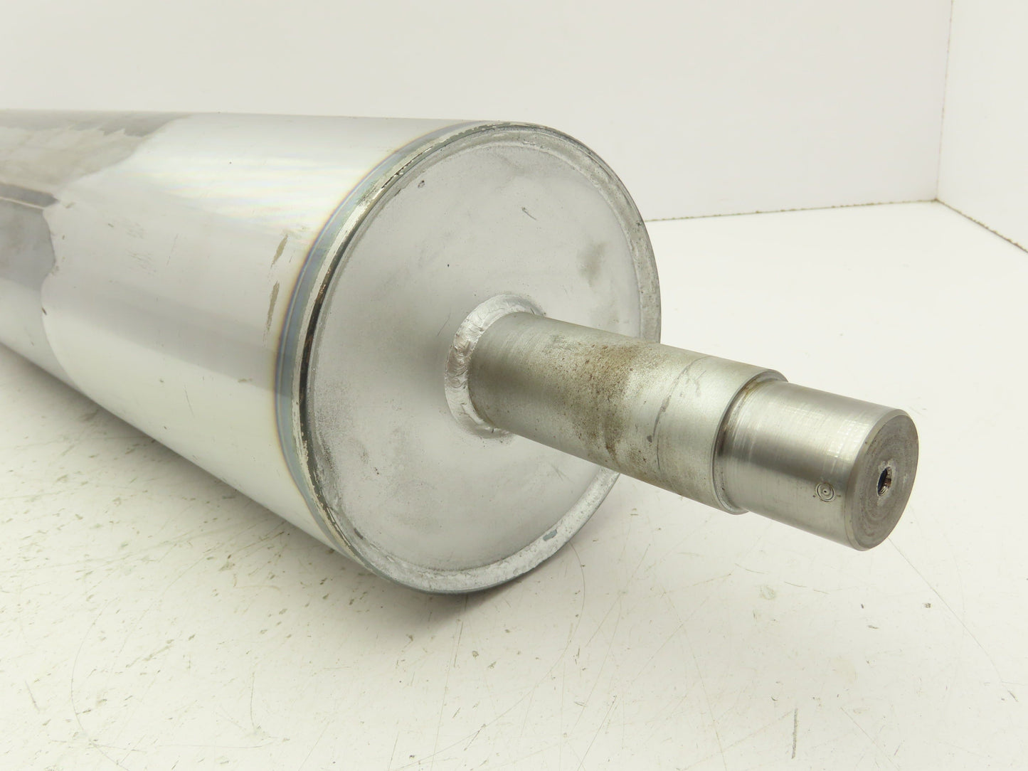 Belt Conveyor Steel Drive/Tail Pulley 5.4" Dia 23-7/8"W Welded Shaft