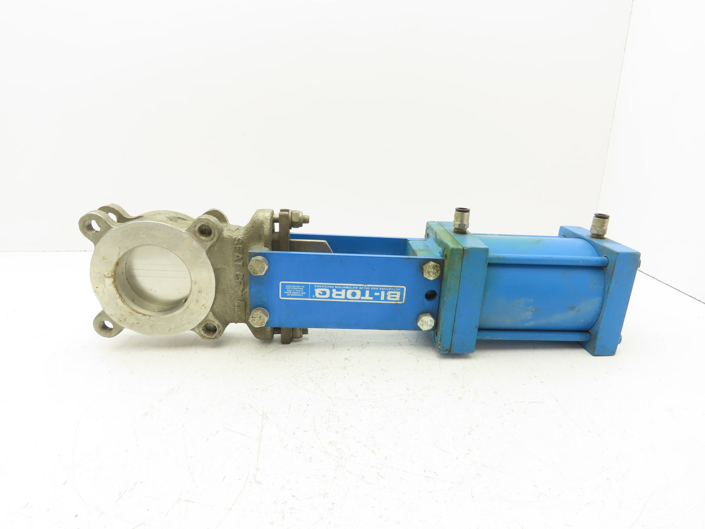 Bi-Torq 30-203636M03DAC 3" Knife Gate Valve Pneumatic Actuated 4-Bolt Stainless