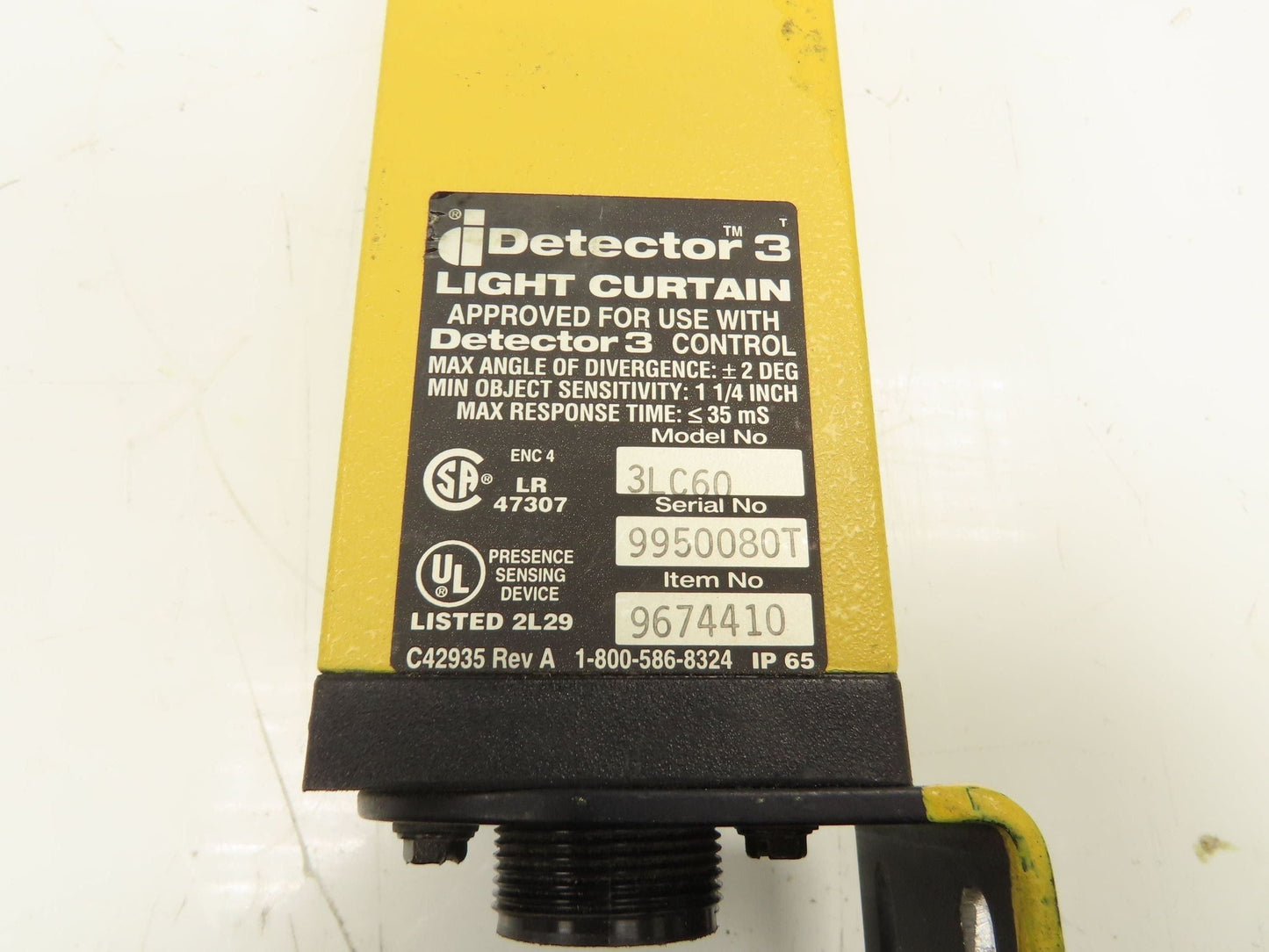 Data Instruments Detector 3 3LC60 Safety Light Curtain Transmitter & Receiver