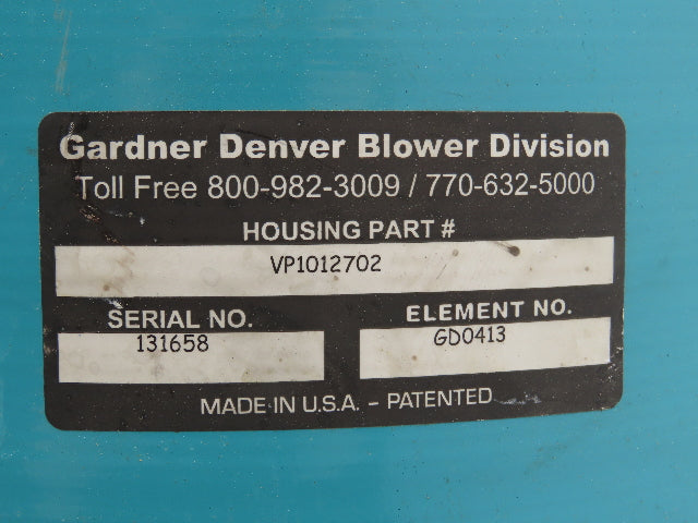 Gardener Denver VP1012702 Blower Intake Filter Housing Silencer 5" Flanged