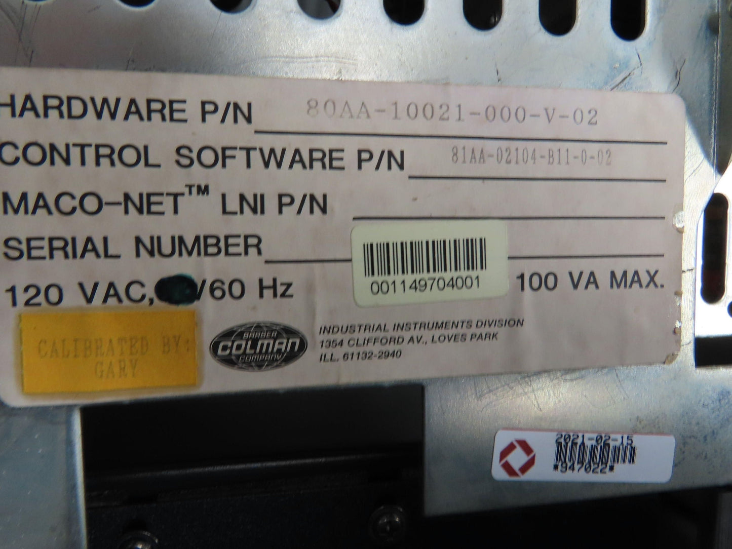 Van Dorn CRT Pathfinder Operator Control Data-Panel Monitor Flat Screen