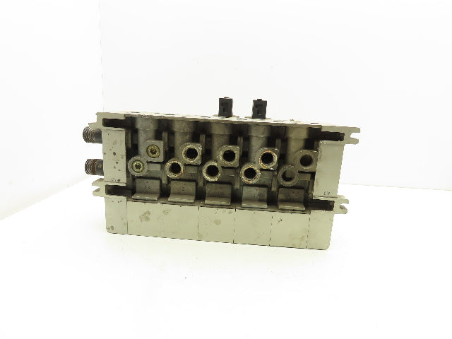 SMC VV825-04S-SUQW0 5-Station Pneumatic Manifold 4/2 Solenoid Valves 24V 1/2"npt