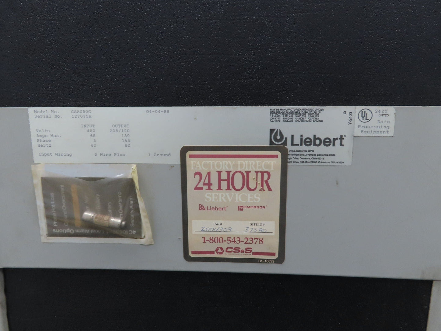 Emerson CAA050C Liebert Datawave Magnetic Synthesizer 50kva HV 480 LV 208Y/120