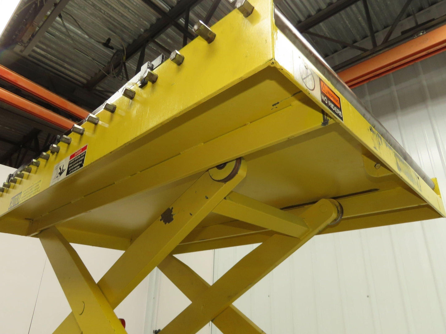 1000LB Scissor Lift Table 64" Travel 38x60" Gravity Roller Conveyor Top 3Ph