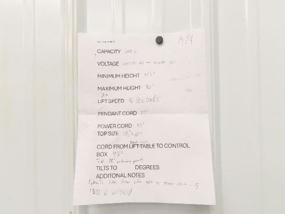 1000LB Scissor Lift Table 64" Travel 38x60" Gravity Roller Conveyor Top 3Ph