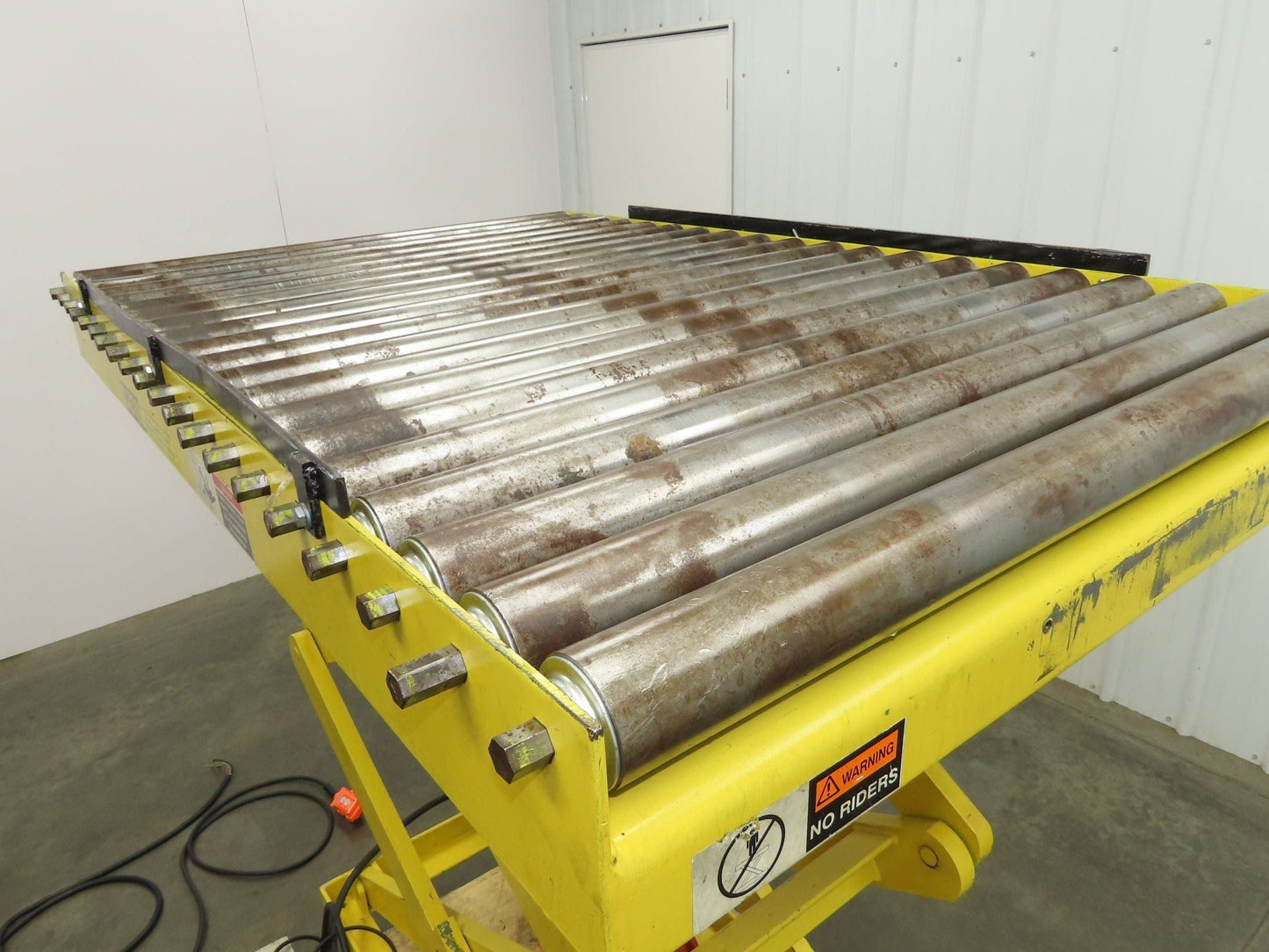 1000LB Scissor Lift Table 64" Travel 38x60" Gravity Roller Conveyor Top 3Ph