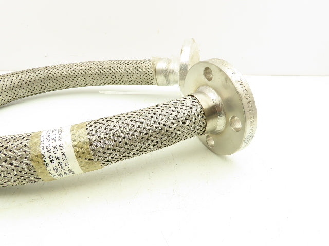 Viraj 1-1/4" x 36" 316L Stainless Steel Braided Flex Hose Flanged Ends 150lb