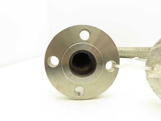 Viraj 1-1/4" x 36" 316L Stainless Steel Braided Flex Hose Flanged Ends 150lb