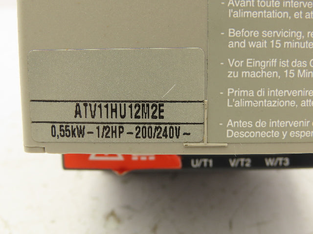Telemecanique ATV11HU12M2E Altivar 11 AC Drive VFD 0.55kva 1/2Hp 1Ph 240V Input